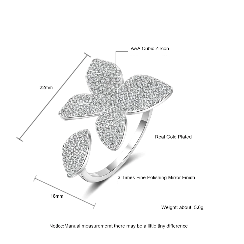 Pierścionek z dużym srebrnym płatkiem kwiatu | Wyrazisty i stylowy