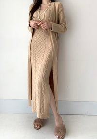 Jolie 2-delige Set | Gebreide winterjurk met heerlijk warm vest