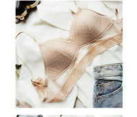 Bezszwowy biustonosz | Z modną siateczką w kropki