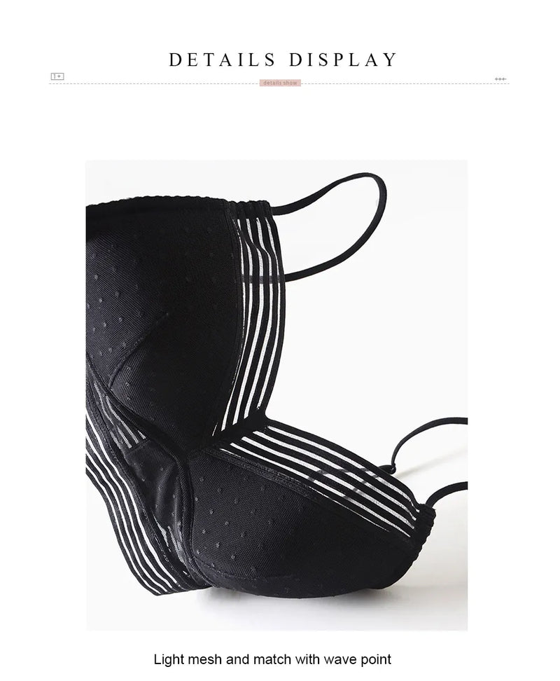 Bezszwowy biustonosz | Z modną siateczką w kropki