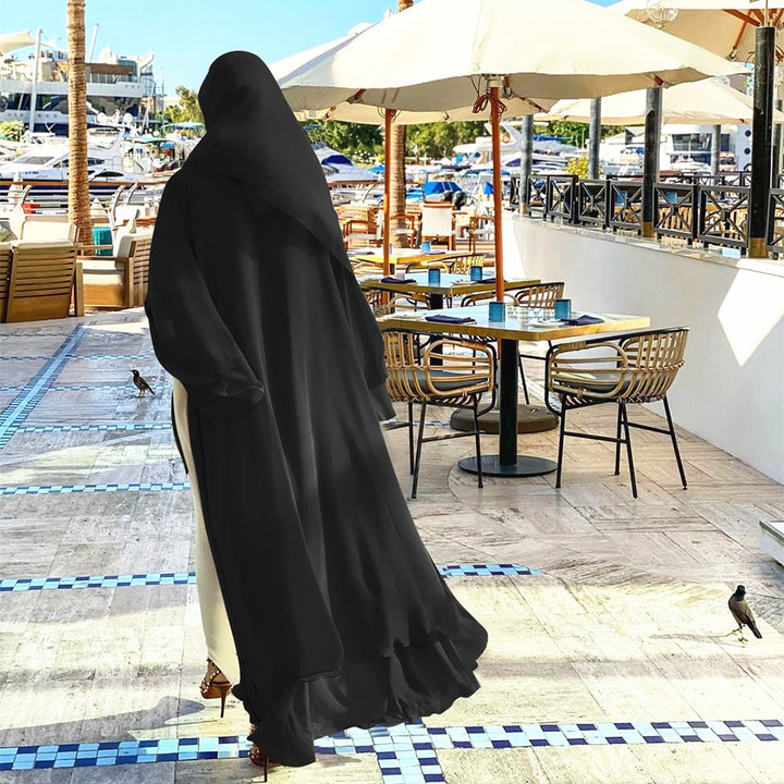 Vardi Dante™ Otwarta Amina Abaya z Hijab | Piękna i przewiewna abaya
