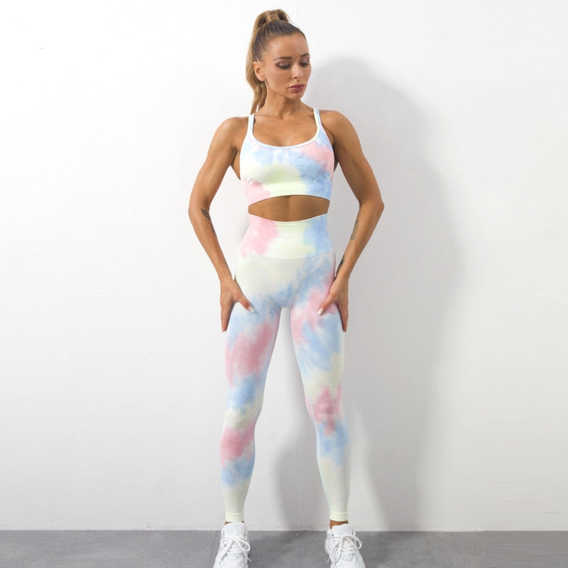 Zestaw sportowy Donna (długi) | Unikalny zestaw do ćwiczeń Tie Dyed!