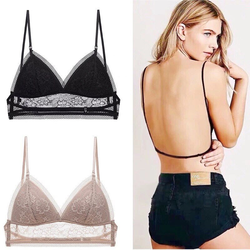 Biustonosz z siateczki z krawędziami | Z eleganckim i seksownym niskim tyłem