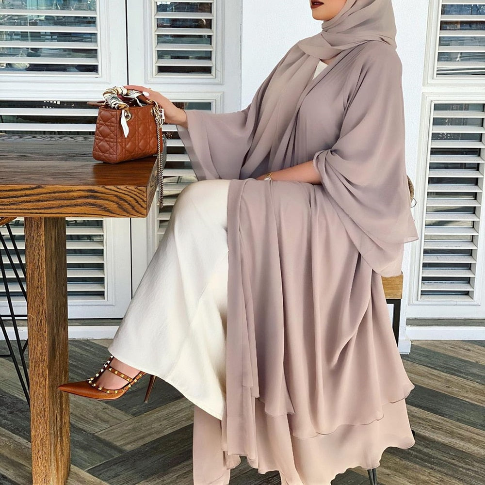 Vardi Dante™ Otwarta Amina Abaya z Hijab | Piękna i przewiewna abaya