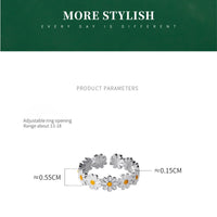 Pierścionek z kwiatami stokrotek | Uroczy i stylowy