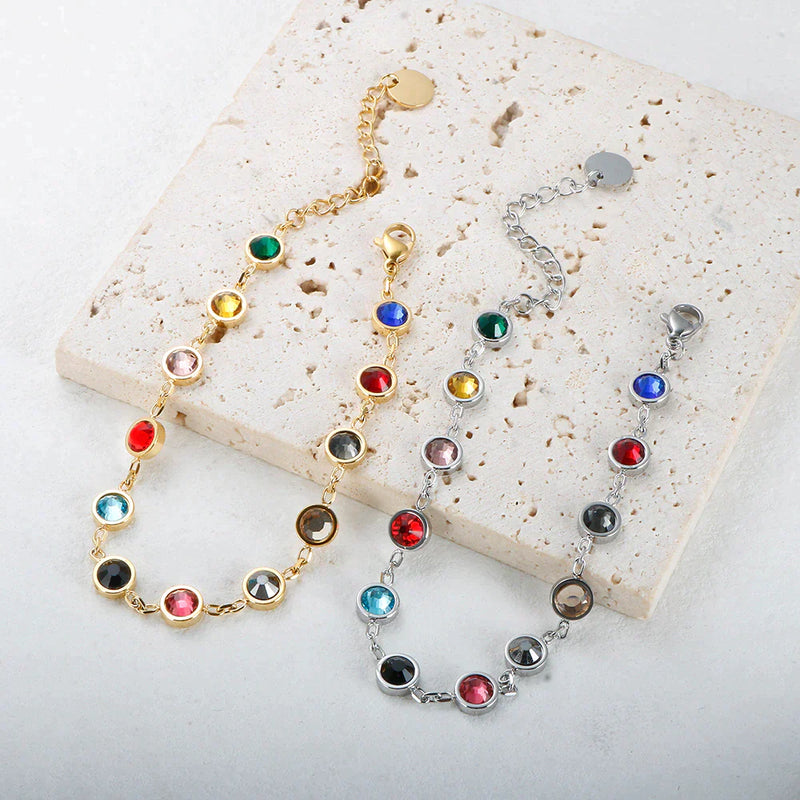 Bransoletka z zawieszką z kryształu tęczy | Wesoła bransoletka z wieloma kolorami!