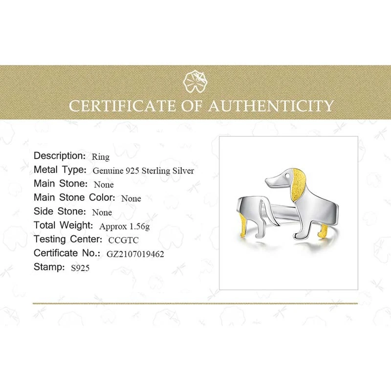 Pierścionek z cienistym jamnikiem | Dla miłośników zwierząt wśród nas!