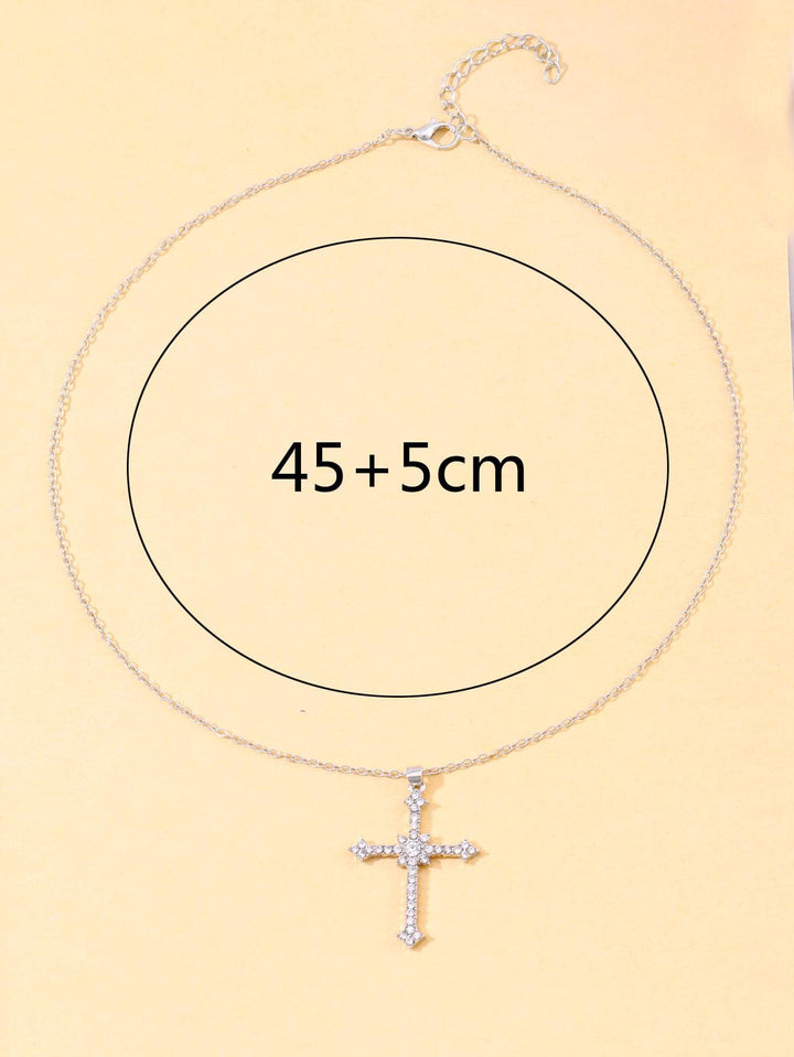 Luxe Zirkoonkristallen Ketting met Kruishanger