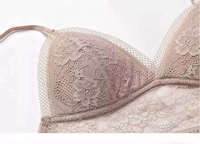 Biustonosz z siateczki z krawędziami | Z eleganckim i seksownym niskim tyłem