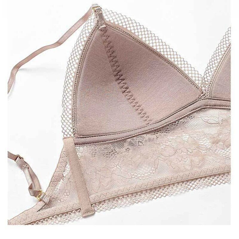 Biustonosz z siateczki z krawędziami | Z eleganckim i seksownym niskim tyłem