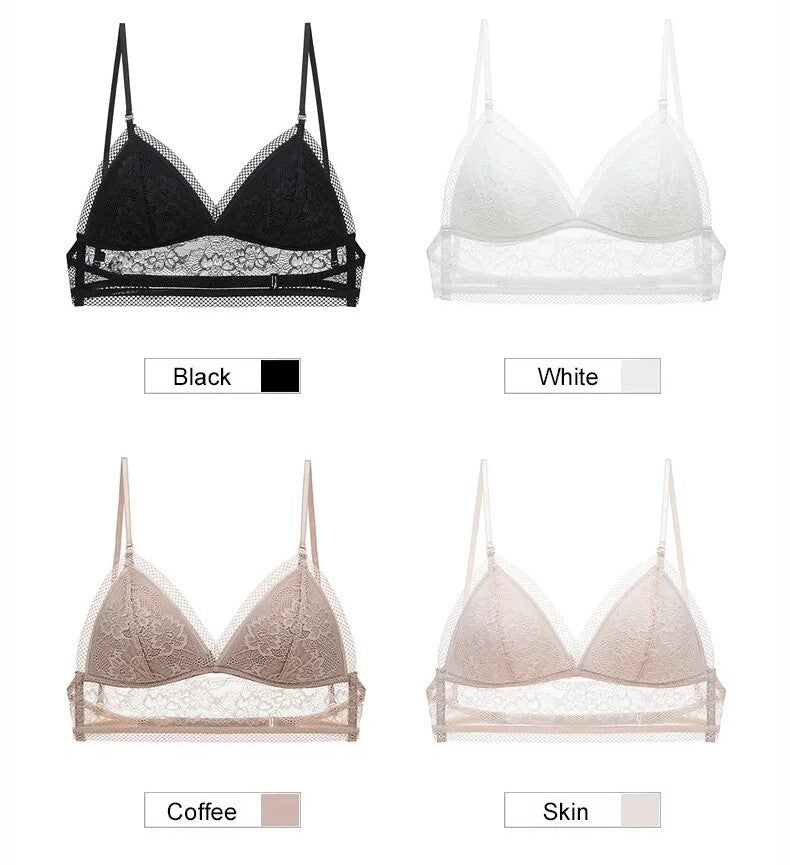 Biustonosz z siateczki z krawędziami | Z eleganckim i seksownym niskim tyłem