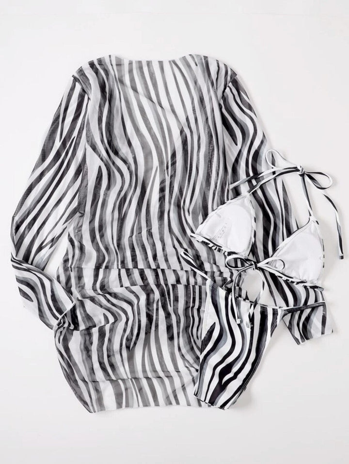 Gigi 3-częściowy zestaw | Idealny zestaw; Bikini z narzutką