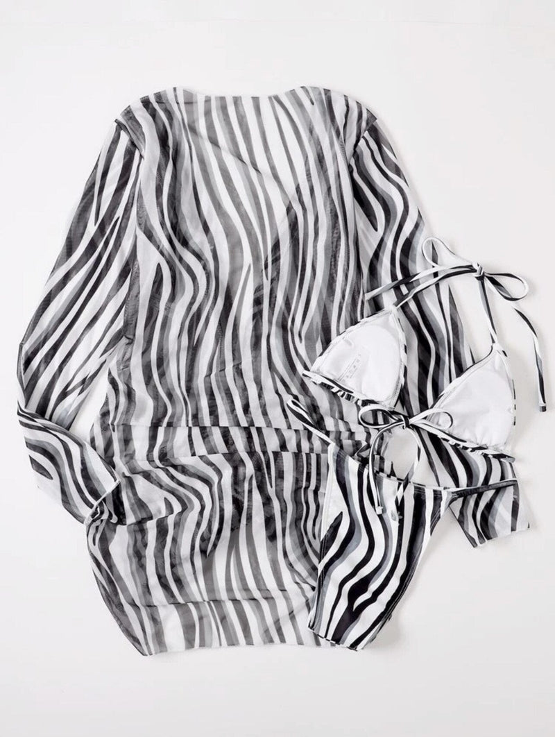 Gigi 3-częściowy zestaw | Idealny zestaw; Bikini z narzutką