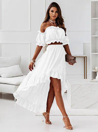 Rosa 2-delige set | Charmante set vol sierlijke ruches