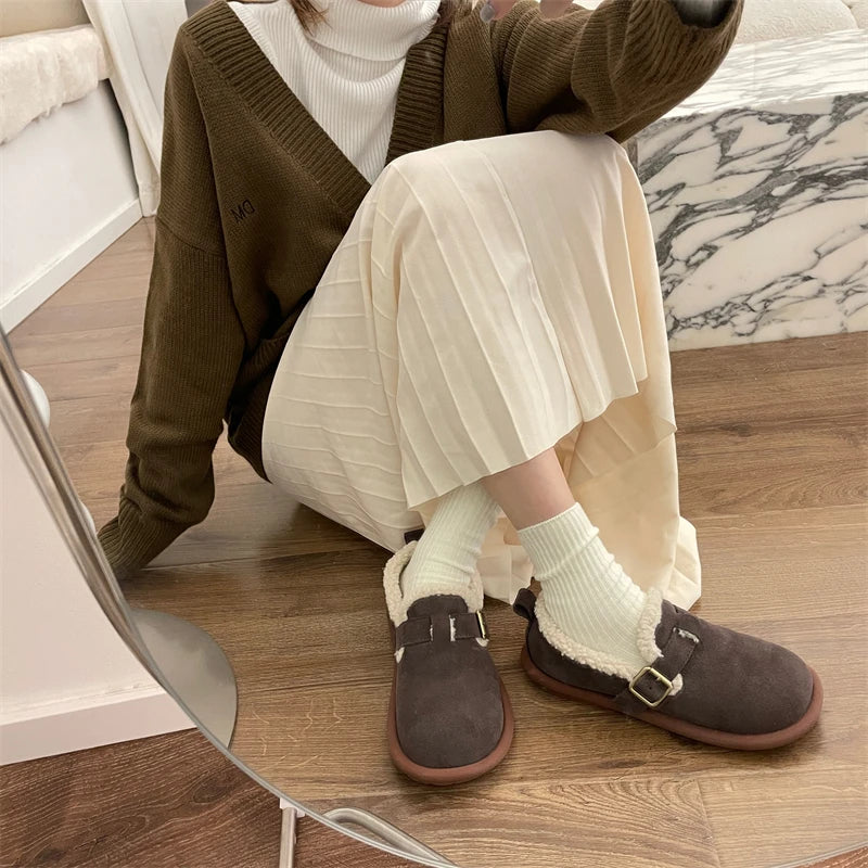 Mikaela Leren Kapcie | Ciepłe i Modne