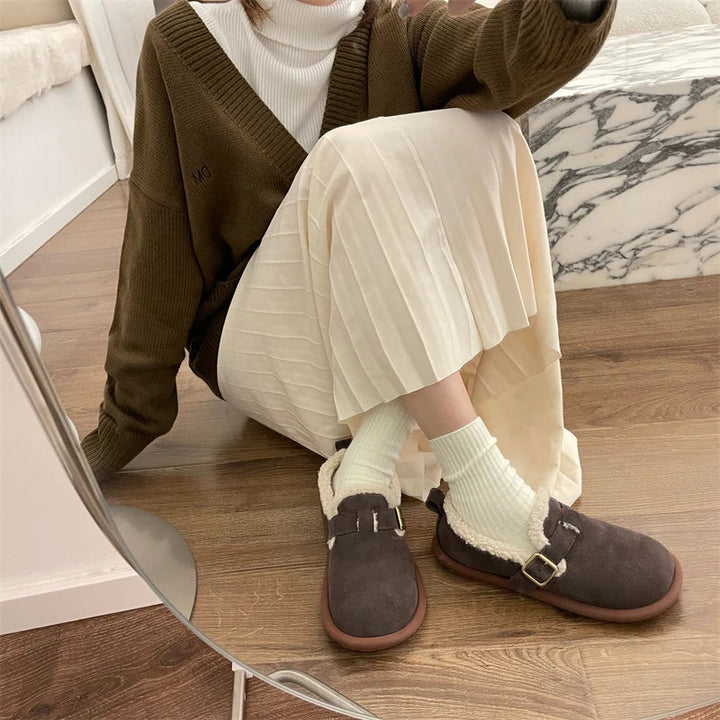 Mikaela Leren Kapcie | Ciepłe i Modne