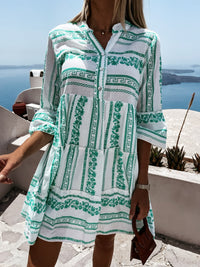 Inna Ibiza Ruffle Dress | Heerlijk luchtige Boho dress met vrolijk patroon