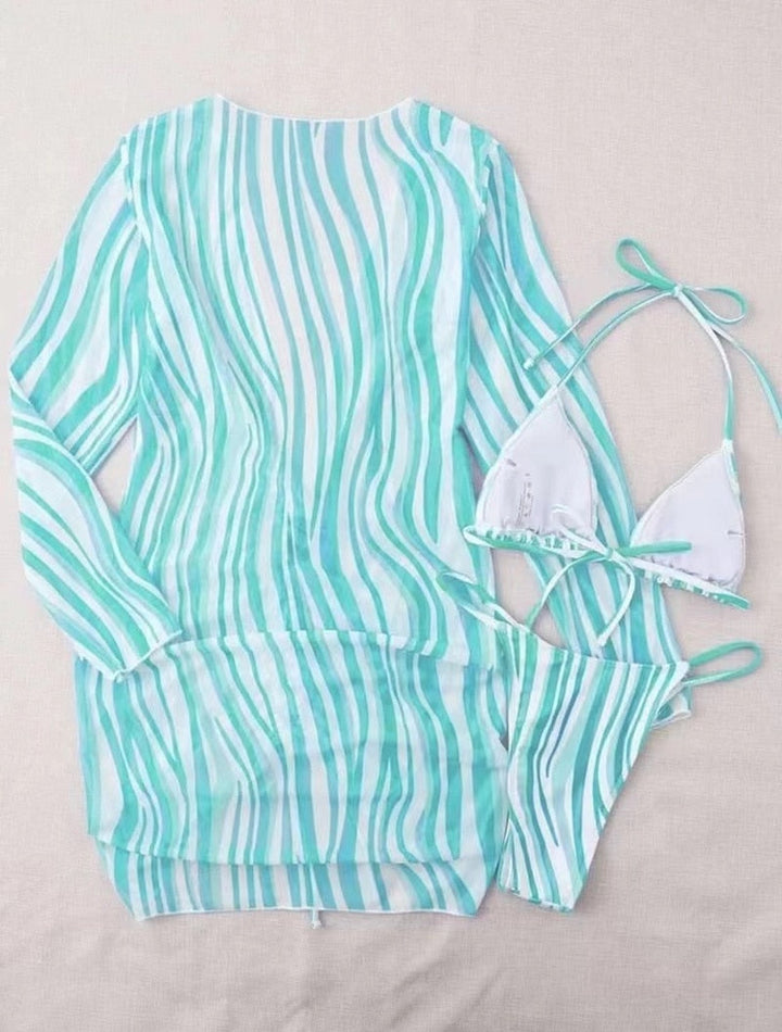 Gigi 3-częściowy zestaw | Idealny zestaw; Bikini z narzutką