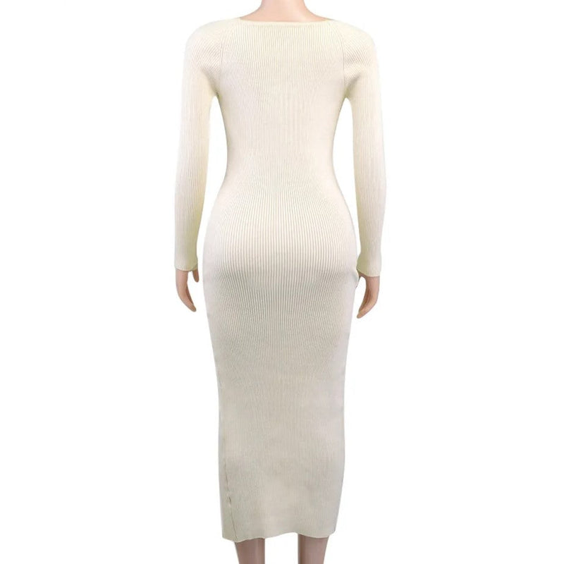 Vina Geribde Jurk | Stijlvol & Warm