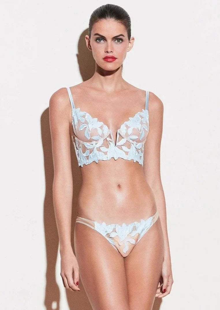 Seksowny francuski koronkowy zestaw bielizny | Z głębokim dekoltem w kształcie litery V