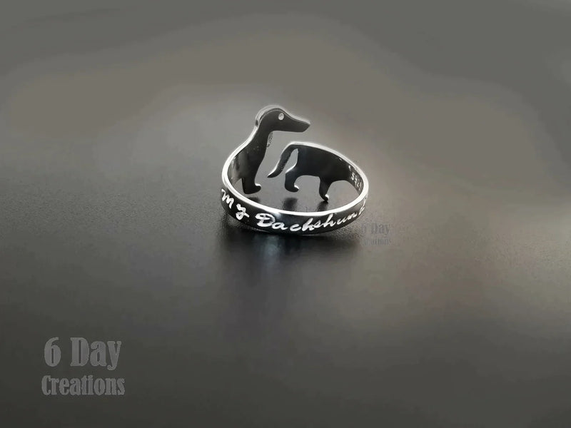 Pierścionek z cienistym jamnikiem | Dla miłośników zwierząt wśród nas!