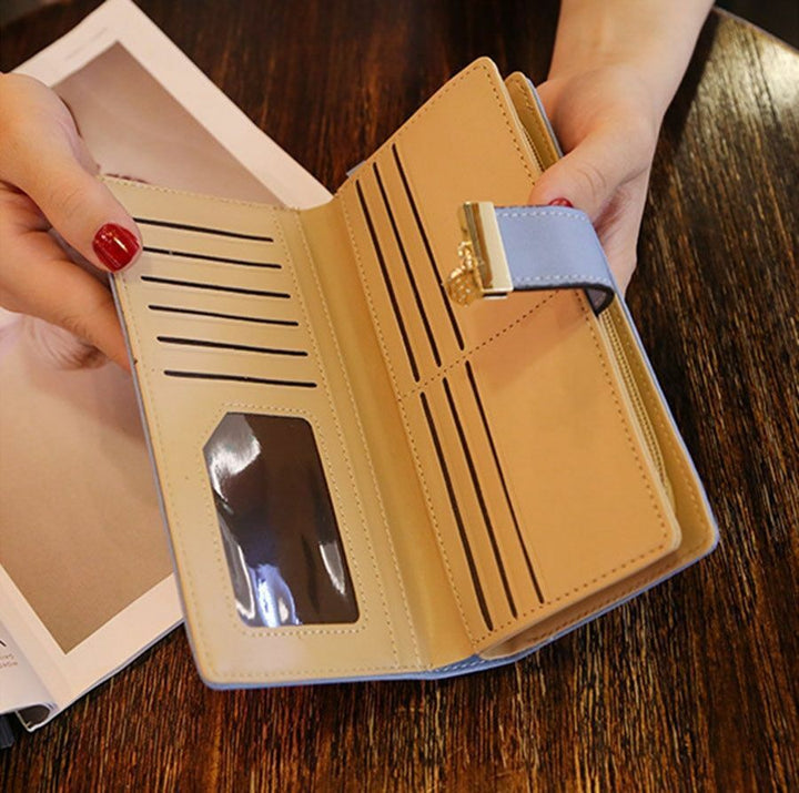 Skórzany Złoty Portfel z Liśćmi | Modny i Praktyczny