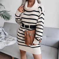 Grazia Sweater Dress | Koltrui-jurk met streepjes design