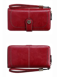 Leren Portemonnee Met Polsbandje | Grote Capaciteit