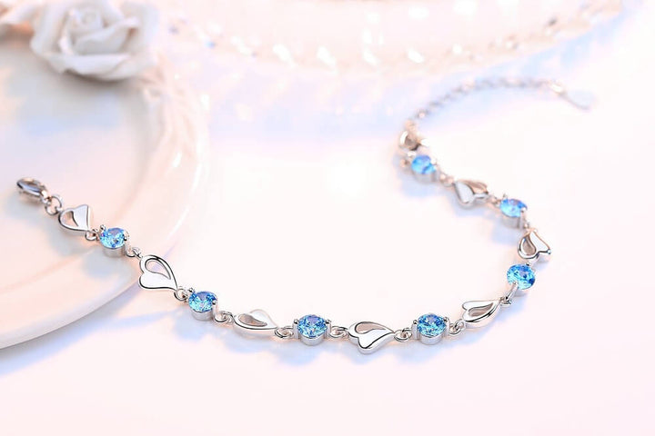 Zilveren Hartvormige Armband - Eloria
