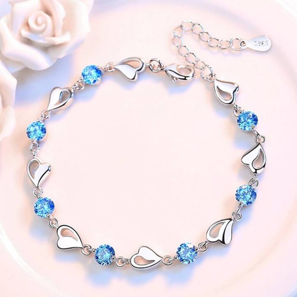 Zilveren Hartvormige Armband - Eloria