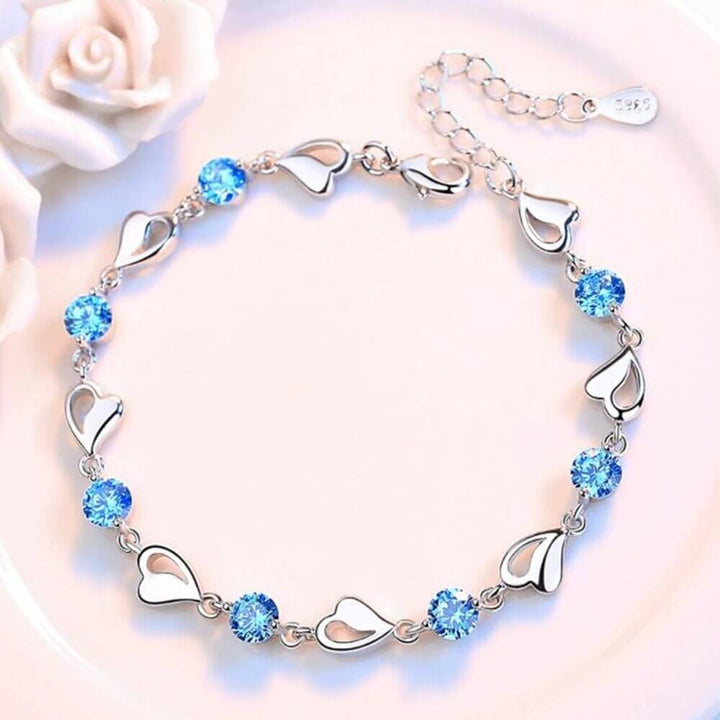Zilveren Hartvormige Armband - Eloria