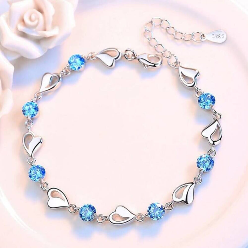Zilveren Hartvormige Armband - Eloria