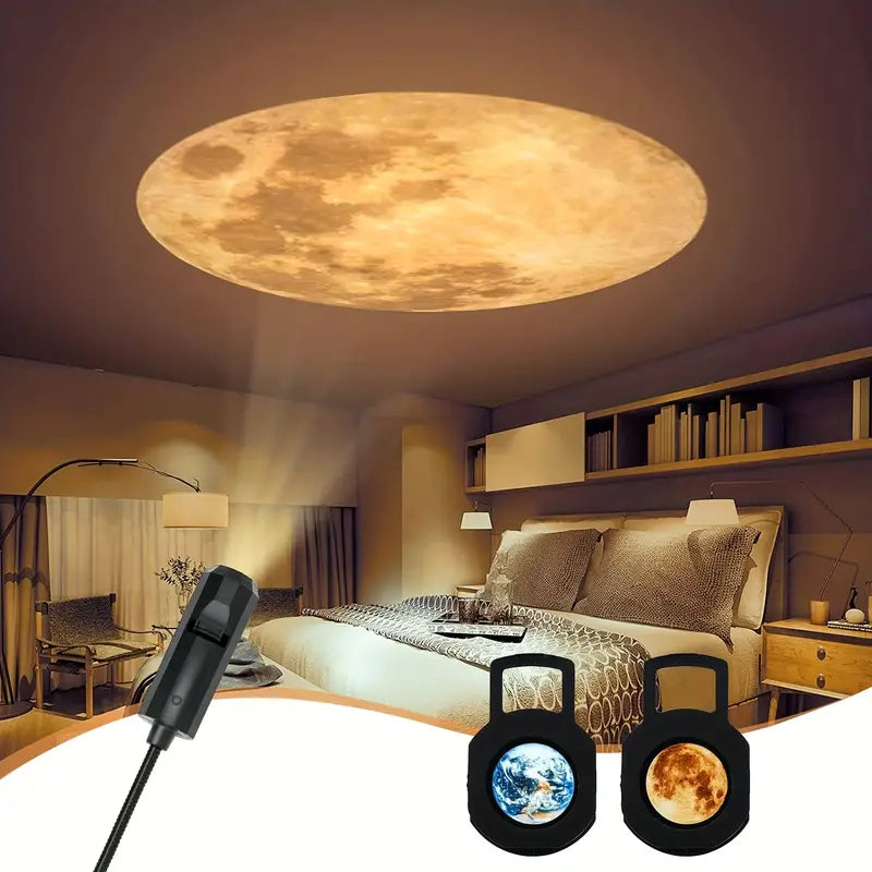 Projectielamp Aarde en Maan - CelestiaGlow