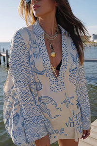 Satijn zomer shorts set met blouse - Talia