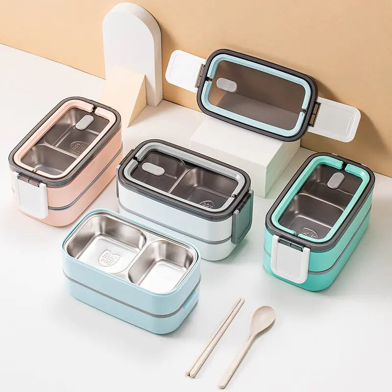 2-Laagse RVS Bento Lunchbox - MealMate