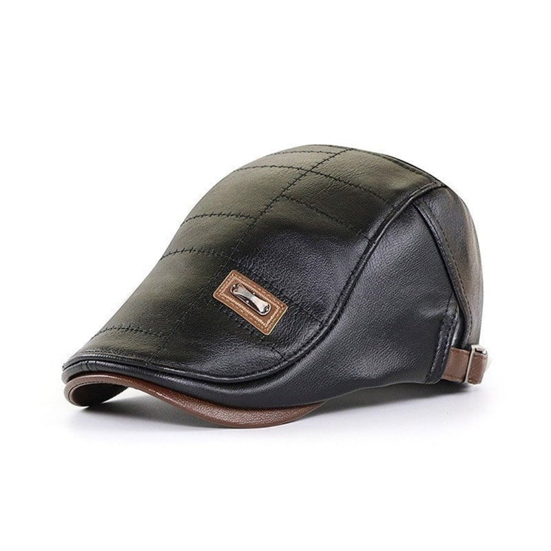 Retro Heren Leren Baret - HeritageCap