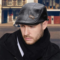 Retro Heren Leren Baret - HeritageCap