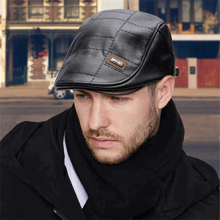 Retro Heren Leren Baret - HeritageCap