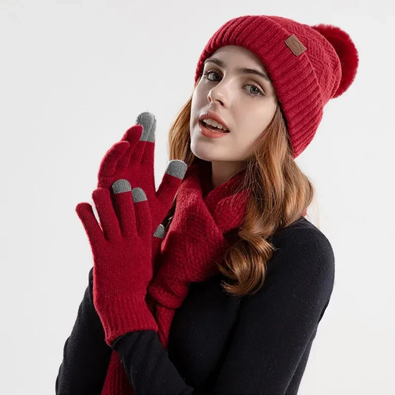 Trendy Dames Winter Beanie Set - Lara