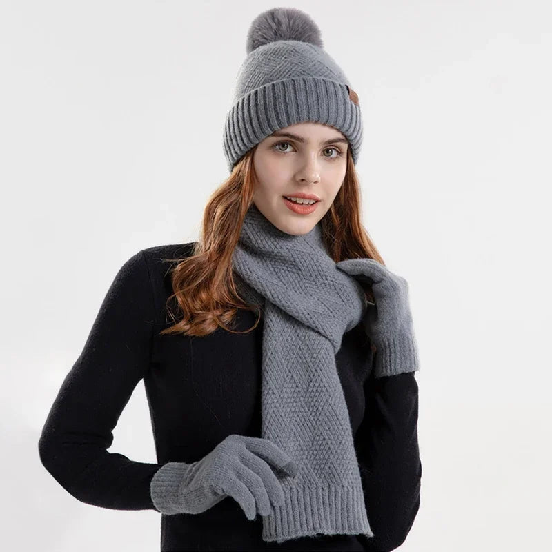 Trendy Dames Winter Beanie Set - Lara