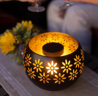Bloemenpatroon Kaarslamp - FloraGlow