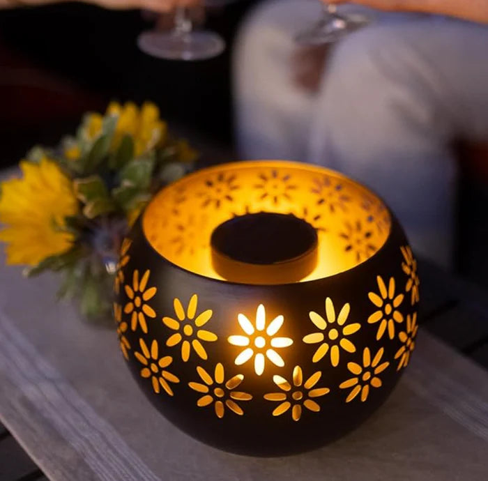 Bloemenpatroon Kaarslamp - FloraGlow