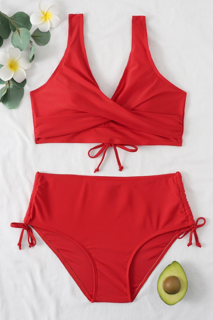 Kleurrijke Bikini met Trekkoord en Twistdetail – Zaraï