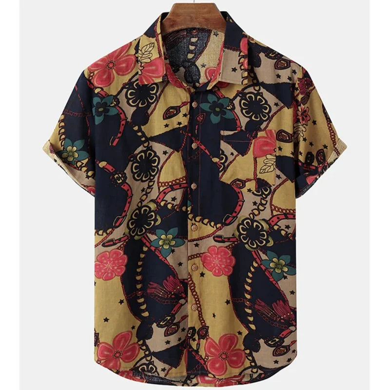 Licht & Stijlvol Heren Tropenhemd met Bloemenpatroon- Mateo