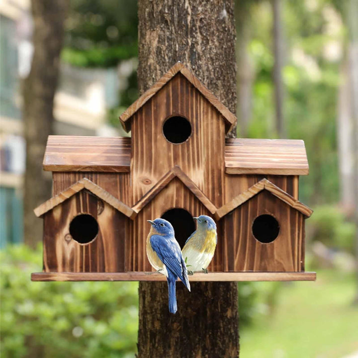 6 Gats Handgemaakt Vogelhuisje - NestHaven