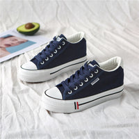 Stijlvolle Dames Canvas Sneakers met Plateauzool – Leonie