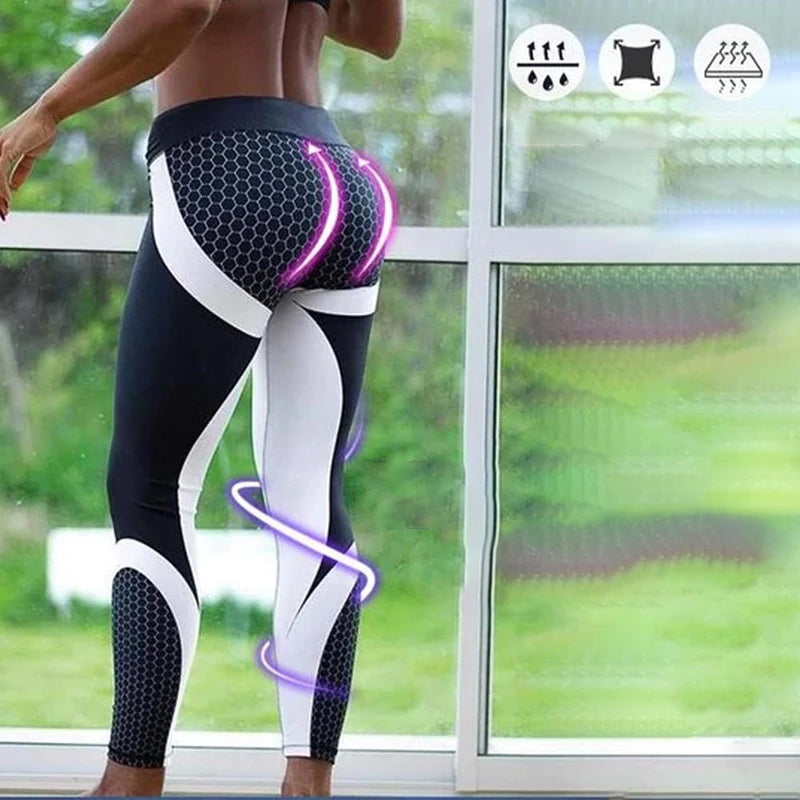 High Waist Dames Yoga Legging met Geometrisch Patroon – Aurora