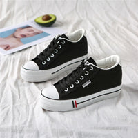 Stijlvolle Dames Canvas Sneakers met Plateauzool – Leonie