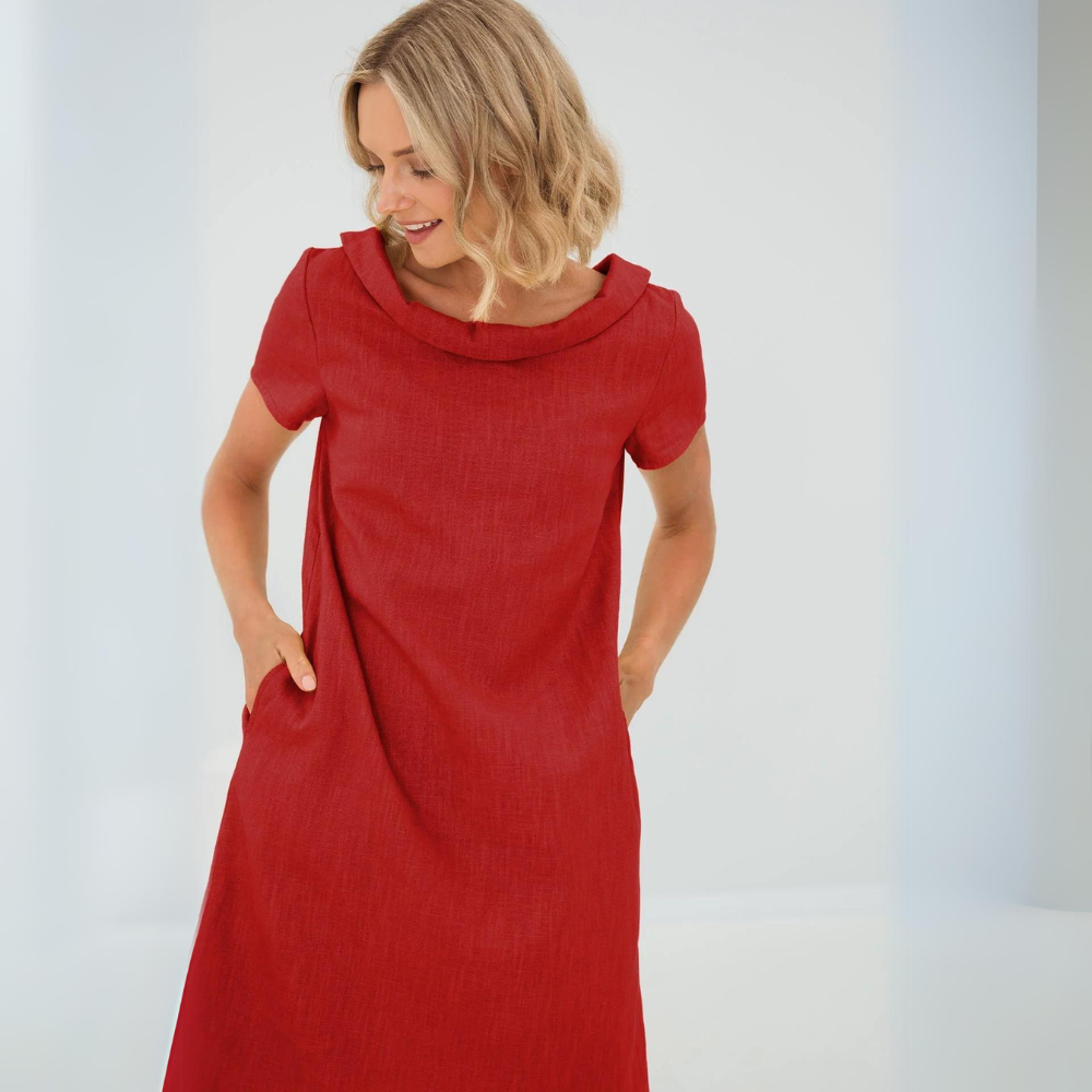 Linnen Zomerjurk met Midi-Lengte – Fenna