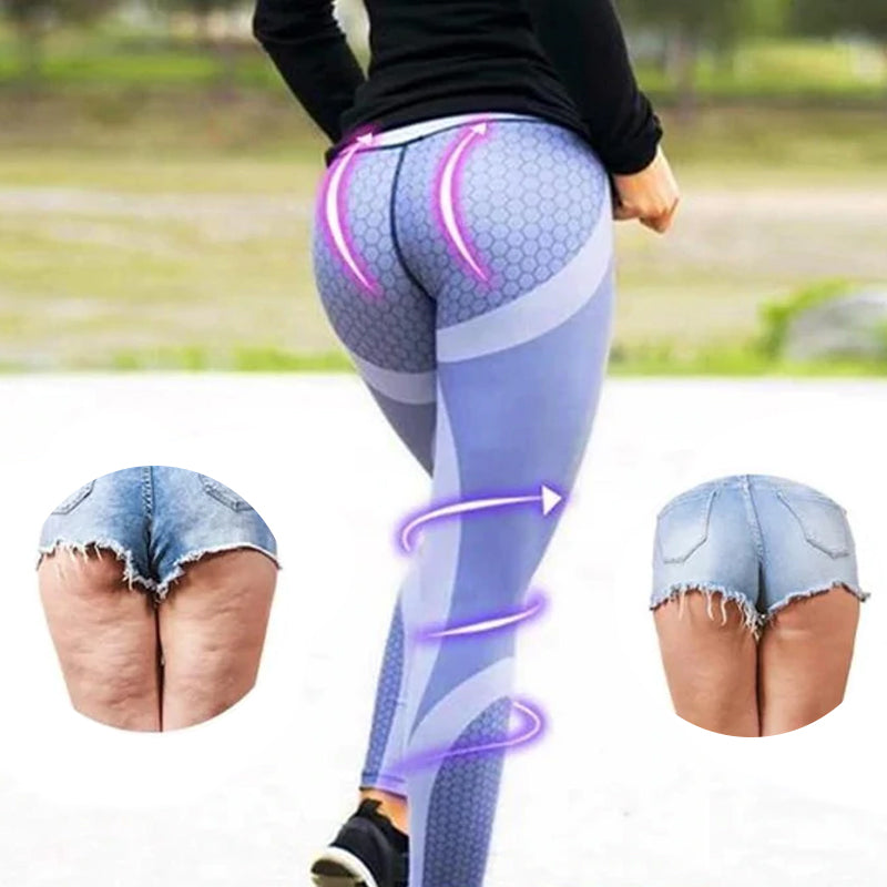 High Waist Dames Yoga Legging met Geometrisch Patroon – Aurora